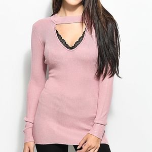 Zumiez | Ribbed Keyhole Sweater Shirt